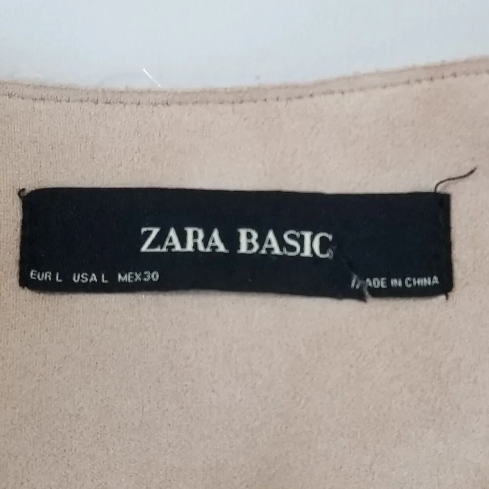 Zara Basic Jacket Womens Large Faux Suede Pink Oversized Kimono Coatigan Poncho